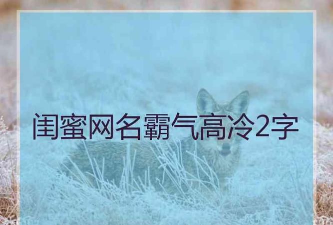 酷点的网名女两字,简约昵称二字男霸气图2